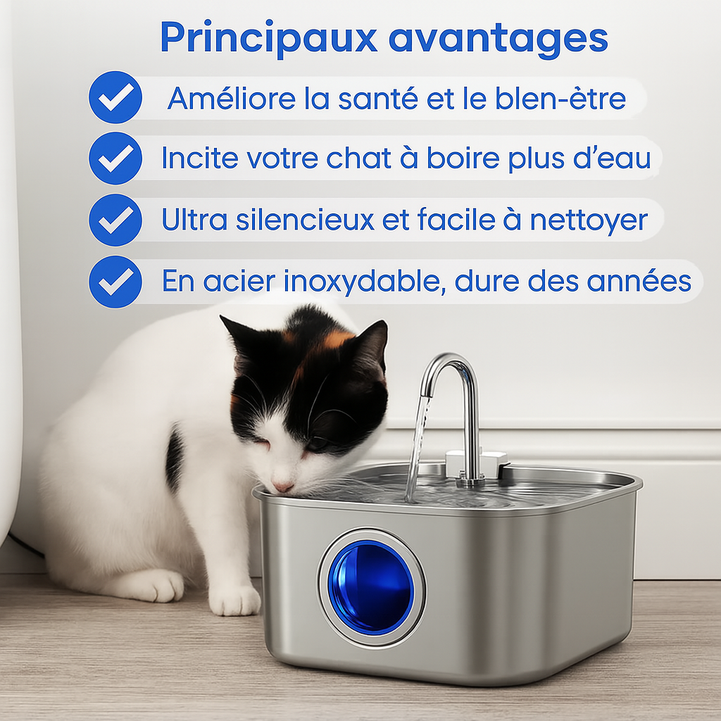 Félinox™ | Fontaine Intelligente Anti-Maladies Rénales